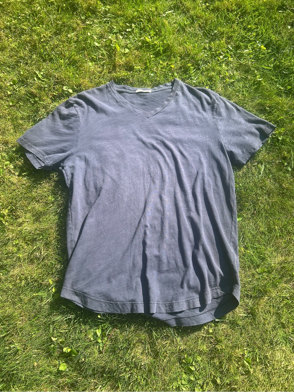 blue Buck Mason slub cotton V-neck T-shirt